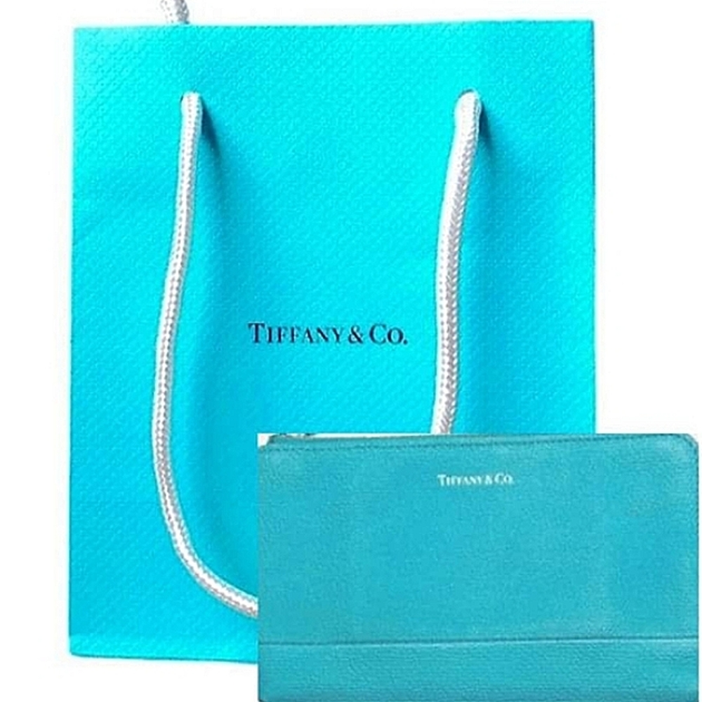 🗽 Tiffany & Co.® Leather Pouch Wallet Wristlet & Shopping Bag Pre-owned